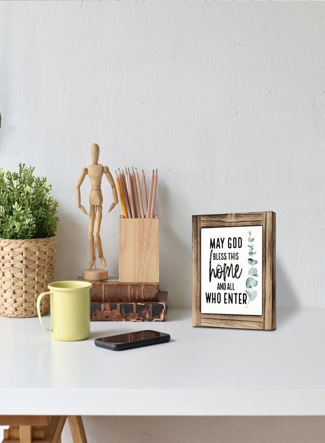 HiLus May God Bless This Home Decor - Christian Wooden Plaque Box Sign for Front Door, Housewarming or Farmhouse Tabletop Decor - Image 5